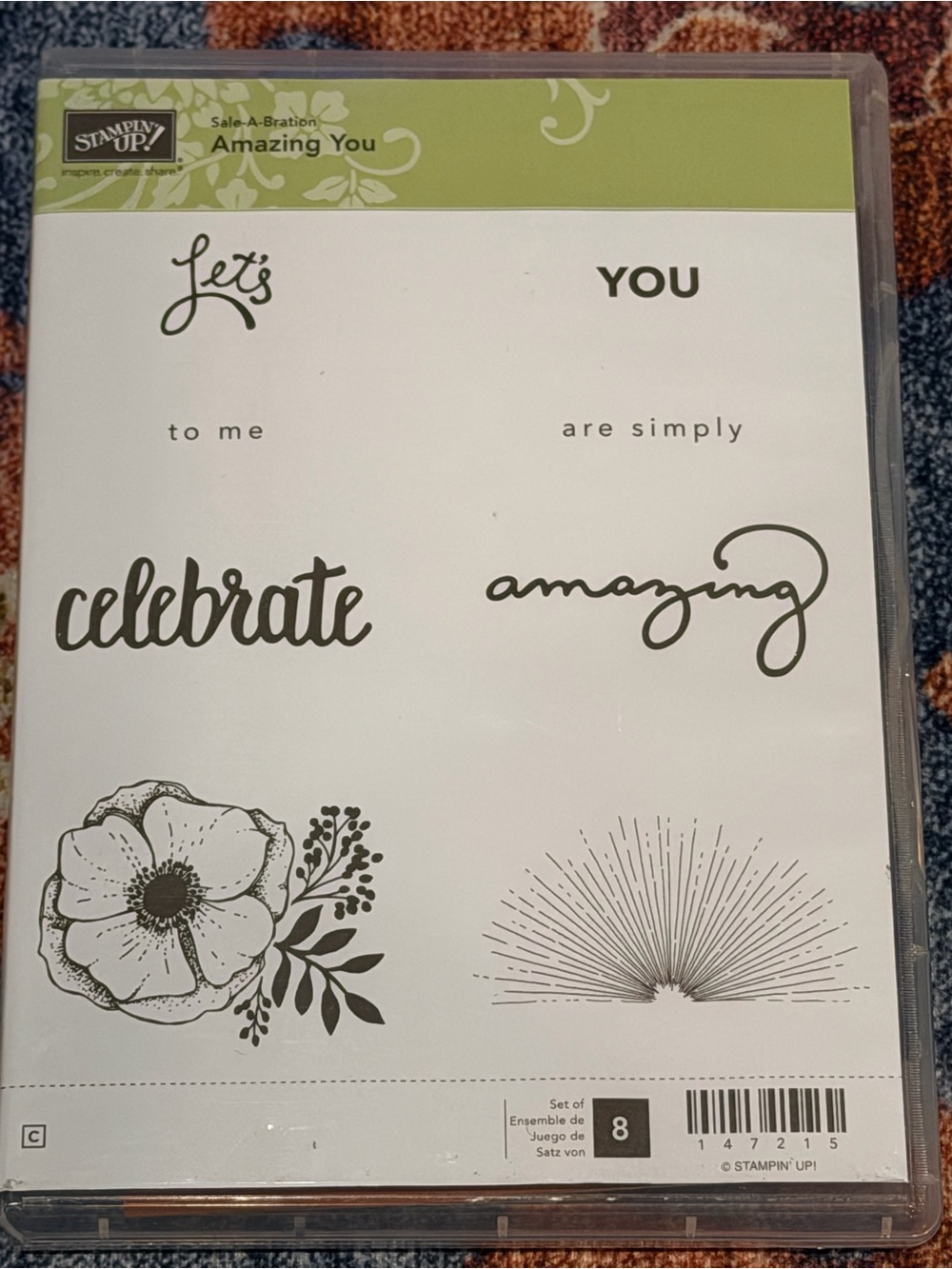 Stampin' Up! Amazing You Stamp Set - White & Green Accents